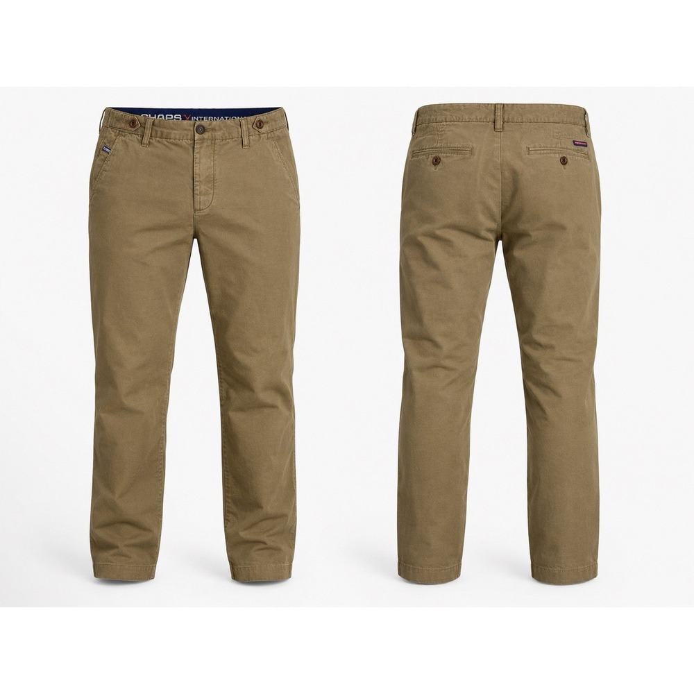 Superdry International Men's MEDIUM Chino Pants Brown  ADJUSTABLE WAIST